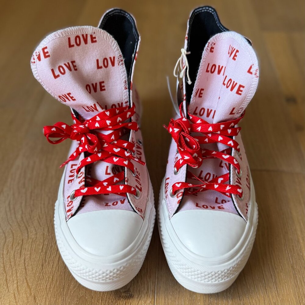 Women's Converse Chuck Taylor High Top “With Love” Pink Print | Women’s Size 8